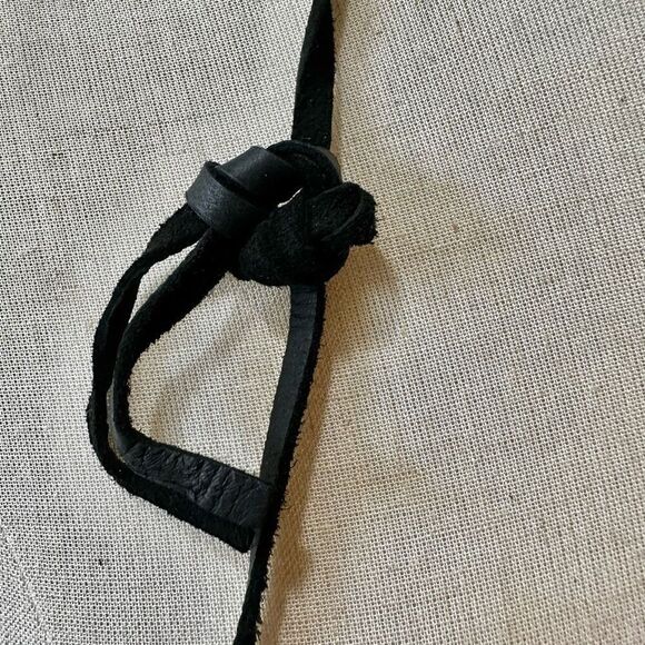 Silver tone pendant necklace on black cord - Picture 6 of 6